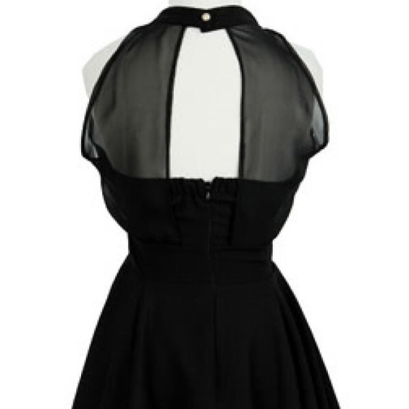 NEW in Package - Black Contrast Mesh Yoke Dress - Picture 2 of 7